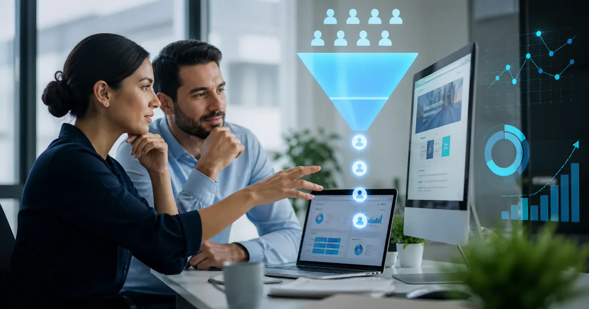 Equipo comercial revisando un sistema de generación de leads B2B y oportunidades calificadas